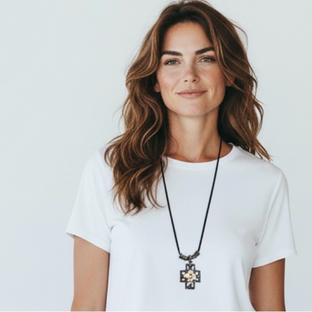 Vintage Rustic Cross Necklace